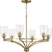 Progress P400297-109 Parkhurst Collection Six-Light New Traditional Brushed Bronze Clear Glass Chandelier Light Alternate Image.jpg