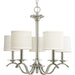 Progress P4635-09 Inspire Collection Five-Light Brushed Nickel Off-White Linen Shade Traditional Chandelier Light Alternate Image.jpg