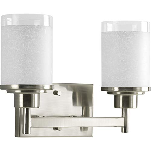 Progress P2977-09 Alexa Collection Two-Light Brushed Nickel Etched Linen With Clear Edge Glass Modern Bath Vanity Light Alternate Image.jpg
