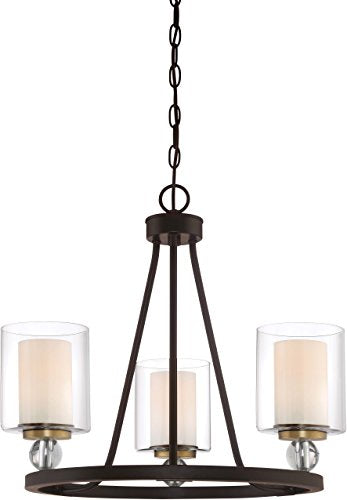 Minka-Lavery 3077-416 Studio 5 Three Light Chandelier, Painted Bronze W/Natural Brush Alternate Image.jpg