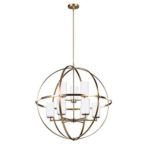 Generation Lighting 3124609-848 Alturas Nine Light Chandelier, Satin Brass Alternate Image.jpg