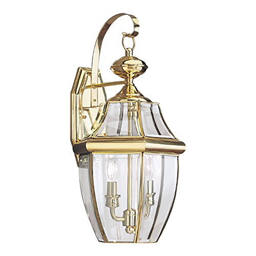 Generation Lighting 8039-02 Lancaster Two Light Outdoor Wall Lantern, Polished Brass Alternate Image.jpg