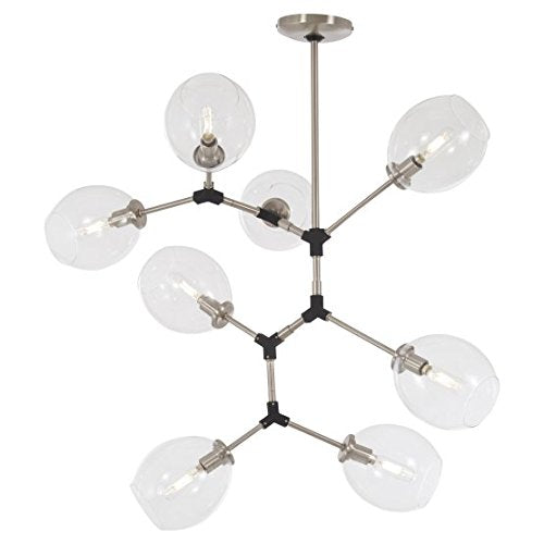 George Kovacs P1365-619 Nexpo Eight Light Pendant, Brushed Nickel W/Black Accents Alternate Image.jpg