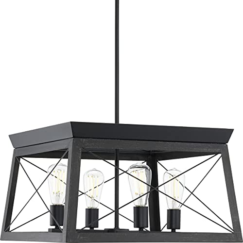 Progress P400047-031 Briarwood Collection Four-Light Cerused Black Oak/Black Farmhouse Chandelier Light Alternate Image.jpg