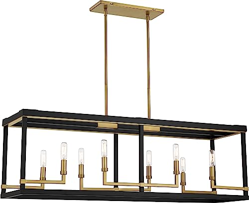 Minka-Lavery 2118-726 Union Estates Eight Light Island Pendant, Coal And Soft Brass Alternate Image.jpg