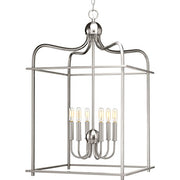 Progress P500037-009 Assembly Hall Collection Six-Light Brushed Nickel Coastal Pendant Light Alternate Image.jpg