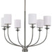 Progress P400227-009 Bonita Collection Six-Light Brushed Nickel White Linen Fabric Shade Luxe Chandelier Light Alternate Image.jpg