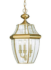 Generation Lighting 6039EN-02 Lancaster Three Light Outdoor Pendant, Polished Brass Alternate Image.jpg