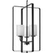 Progress P500342-31M League Collection Three-Light Matte Black and Etched Glass Modern Farmhouse Foyer Chandelier Light Alternate Image.jpg