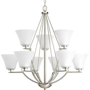 Progress P4625-09 Bravo Collection Nine-Light Brushed Nickel Etched Glass Modern Chandelier Light Alternate Image.jpg
