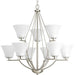 Progress P4625-09 Bravo Collection Nine-Light Brushed Nickel Etched Glass Modern Chandelier Light Alternate Image.jpg