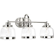 Progress P300082-104 Judson Collection Three-Light Polished Nickel Clear Glass Farmhouse Bath Vanity Light Alternate Image.jpg