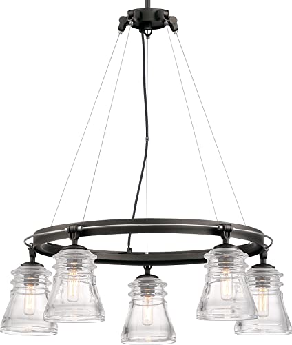 Minka-Lavery 2736-709 Graham Avenue Five Light Chandelier, Smoked Iron And Brushed Nickel Alternate Image.jpg