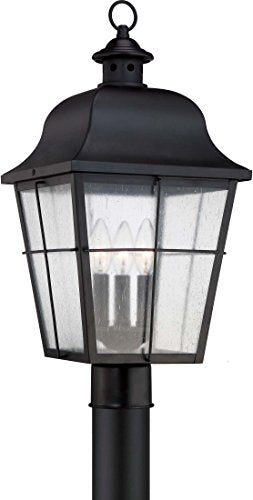 Quoizel MHE9010K Millhouse Three Light Outdoor Post Lantern, Mystic Black Alternate Image.jpg