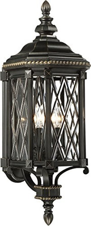 Minka-Lavery 9322-585 Bexley Manor Four Light Outdoor Wall Mount, Coal W/Gold Highlights Alternate Image.jpg