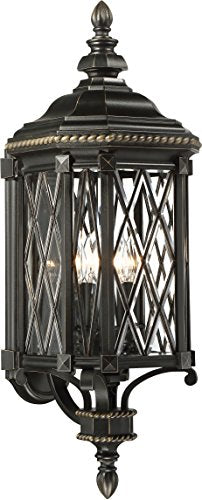 Minka-Lavery 9322-585 Bexley Manor Four Light Outdoor Wall Mount, Coal W/Gold Highlights Alternate Image.jpg