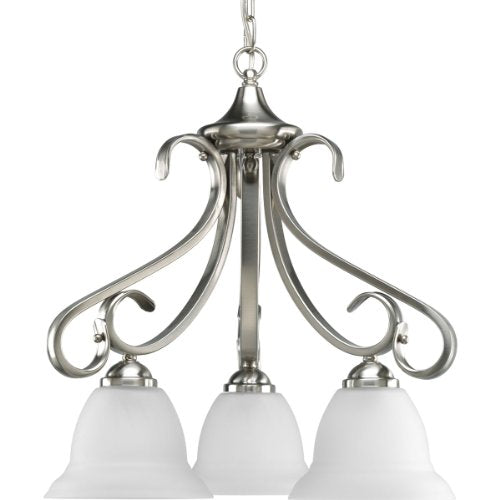Progress P4405-09 Torino Collection Three-Light Brushed Nickel Etched Glass Transitional Chandelier Light Alternate Image.jpg