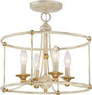 Minka-Lavery 1049-701 Westchester County Four Light Semi Flush Mount, Farm House White W/ Gilded Gold Leaf Alternate Image.jpg