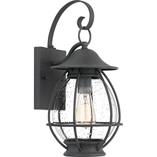 Quoizel BST8409MB Boston One Light Outdoor Wall Lantern, Mottled Black Alternate Image 4.jpg