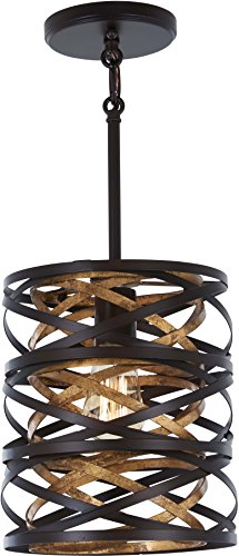 Minka-Lavery 4670-111 Vortic Flow One Light Mini Pendant, Dark Bronze w/Mosaic Gold Alternate Image.jpg