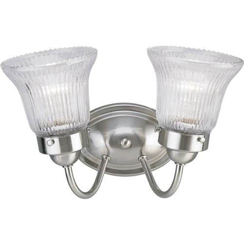 Progress P3288-09 Fluted Glass Collection Two-Light Brushed Nickel Clear Prismatic Glass Traditional Bath Vanity Light Alternate Image.jpg