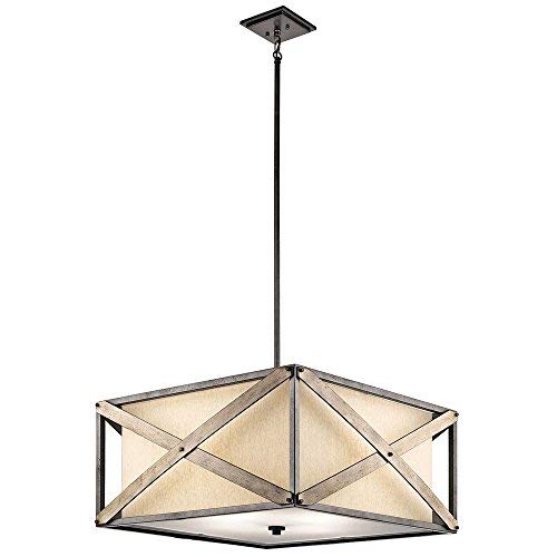 Kichler 43776AVI Cahoon Four Light Pendant/Semi Flush Mount, Anvil Iron Alternate Image.jpg