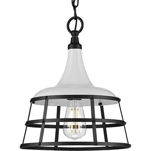 Progress P500236-030 Bastille Collection One-Light White Coastal Pendant Light Alternate Image.jpg