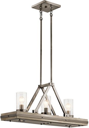 Kichler 43433CLP Colerne Three Light Linear Chandelier, Classic Pewter Alternate Image.jpg