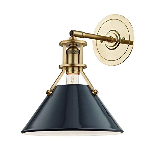 Hudson Valley MDS350-AGB/DBL Painted No.2 One Light Wall Sconce, Aged Brass/Darkest Blue Alternate Image.jpg