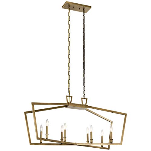 Kichler 43494NBR Abbotswell Eight Light Linear Chandelier, Natural Brass Alternate Image.jpg