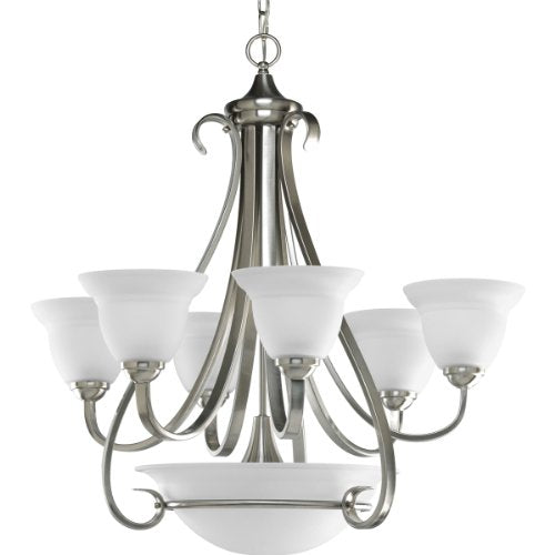 Progress P4417-09 Torino Collection Six-Light Brushed Nickel Etched Glass Transitional Chandelier Light Alternate Image.jpg