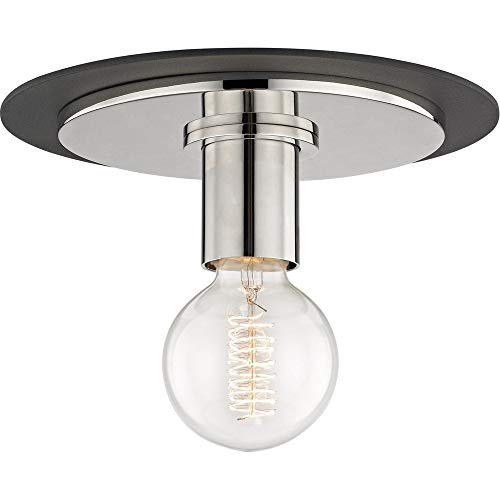 Mitzi H137501S-PN/BK Milo One Light Flush Mount, Polished Nickel/Black Alternate Image.jpg