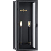 Progress P560269-031 Stature Collection Two-Light Textured Black and Clear Glass Transitional Style Large Outdoor Wall Lantern Alternate Image.jpg
