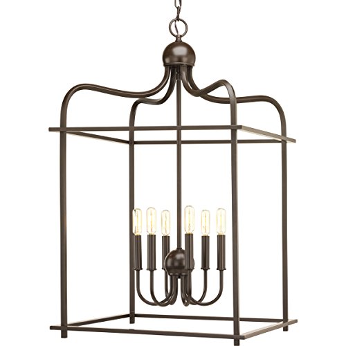 Progress P500037-020 Assembly Hall Collection Six-Light Antique Bronze Coastal Pendant Light Alternate Image.jpg