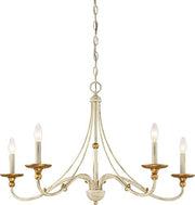 Minka-Lavery 1045-701 Westchester County Five Light Chandelier, Farm House White W/ Gilded Gold Leaf Alternate Image.jpg