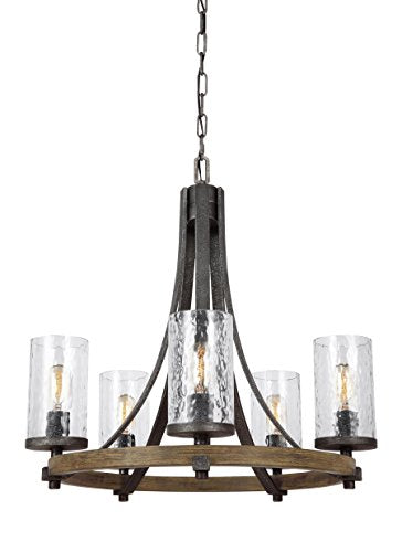 Visual Comfort Studio F3133/5DWK/SGM Angelo Five Light Chandelier, Distressed Weathered Oak / Slate Grey Metal Alternate Image.jpg