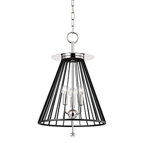 Hudson Valley 1014-PN/BK Cagney Three Light Pendant, Polished Nickel/Black Alternate Image.jpg