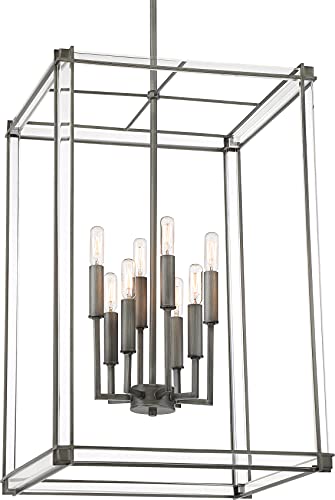 Minka-Lavery 3857-756 Langen Square Eight Light Pendant, Antique Nickel (Painted) Alternate Image.jpg