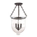 Hudson Valley 253-HN-C3 Hampton Three Light Semi Flush Mount, Historic Nickel Alternate Image.jpg