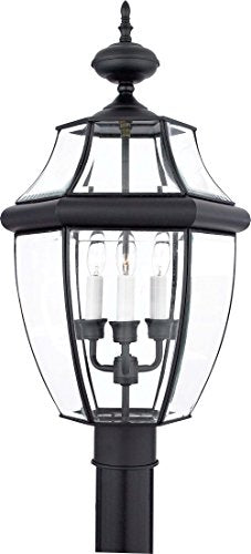 Quoizel NY9043K Newbury Three Light Outdoor Post Lantern, Mystic Black Alternate Image.jpg