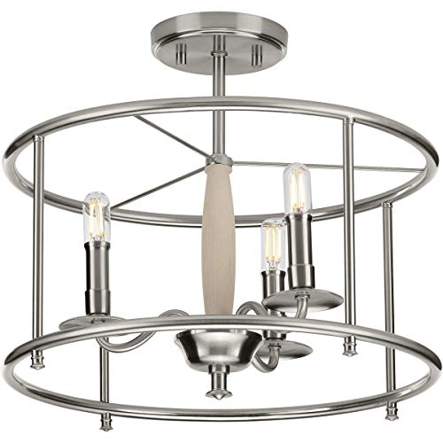 Progress P350150-009 Durrell Collection Brushed Nickel Semi-Flush Convertible Alternate Image.jpg