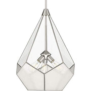 Progress P5322-09 Cinq Collection Three-Light Brushed Nickel Clear Glass Global Pendant Light Alternate Image.jpg