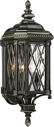 Minka-Lavery 9321-585 Bexley Manor Four Light Outdoor Wall Mount, Coal W/Gold Highlights Alternate Image.jpg