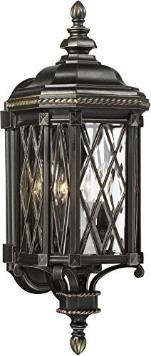 Minka-Lavery 9321-585 Bexley Manor Four Light Outdoor Wall Mount, Coal W/Gold Highlights Alternate Image.jpg