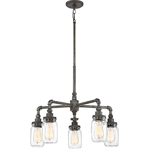 Quoizel SQR5005RK Squire Five Light Chandelier, Rustic Black Alternate Image.jpg