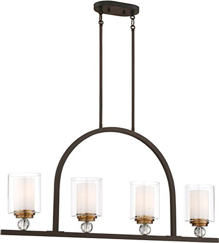 Minka-Lavery 3074-416 Studio 5 Four Light Island Pendant, Painted Bronze W/Natural Brush Alternate Image.jpg