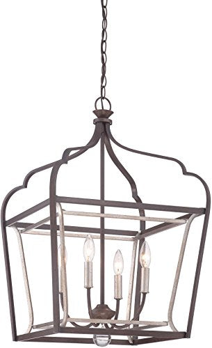 Minka-Lavery 4344-593 Astrapia Four Light Foyer Pendant, Dark Rubbed Sienna With Aged Silver Alternate Image.jpg