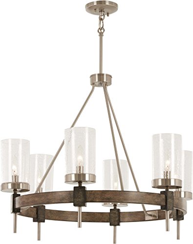 Minka-Lavery 4636-106 Bridlewood Six Light Chandelier, Stone Grey W/Brushed Nickel Alternate Image.jpg