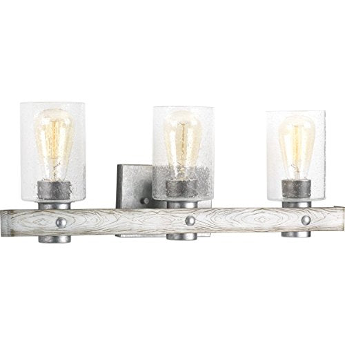 Progress P300125-141 Gulliver Collection Three-Light Galvanized Finish Clear Seeded Glass Coastal Bath Vanity Light Alternate Image.jpg