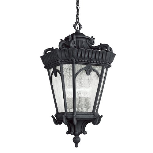 Kichler 9564BKT Tournai Four Light Outdoor Pendant, Textured Black Alternate Image.jpg